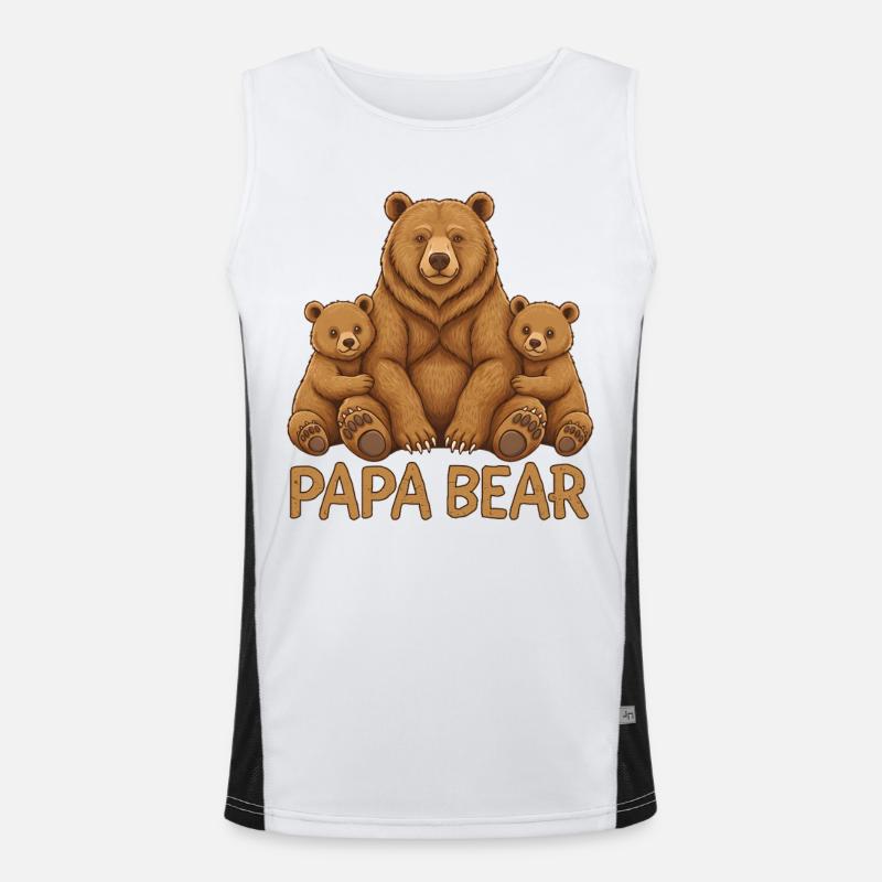 Papa Bear Funktionelles Kontrast-Tank Top für Männer 