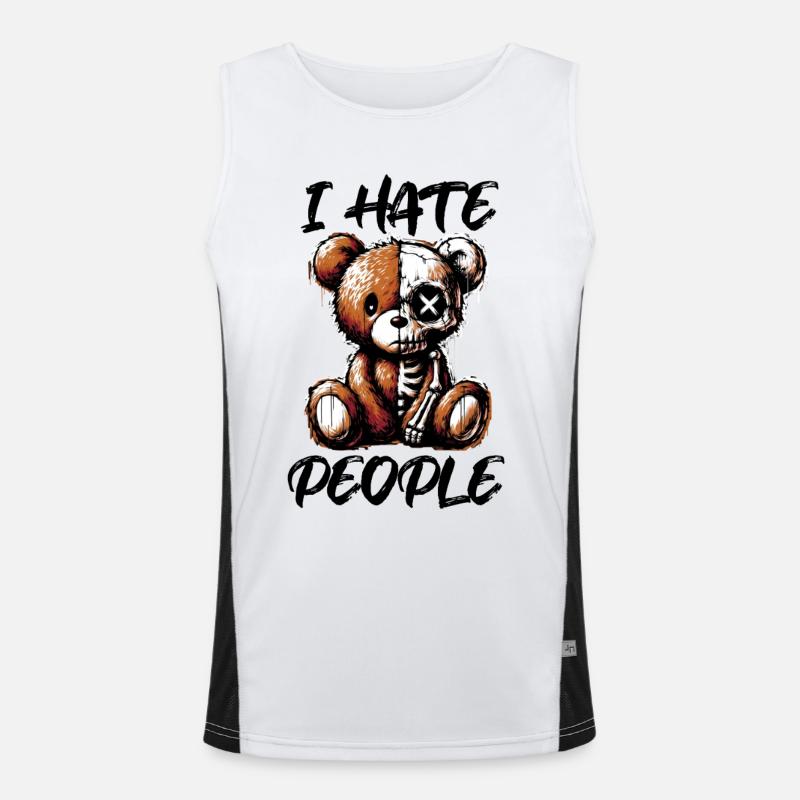 hate people Funktionelles Kontrast-Tank Top für Männer 