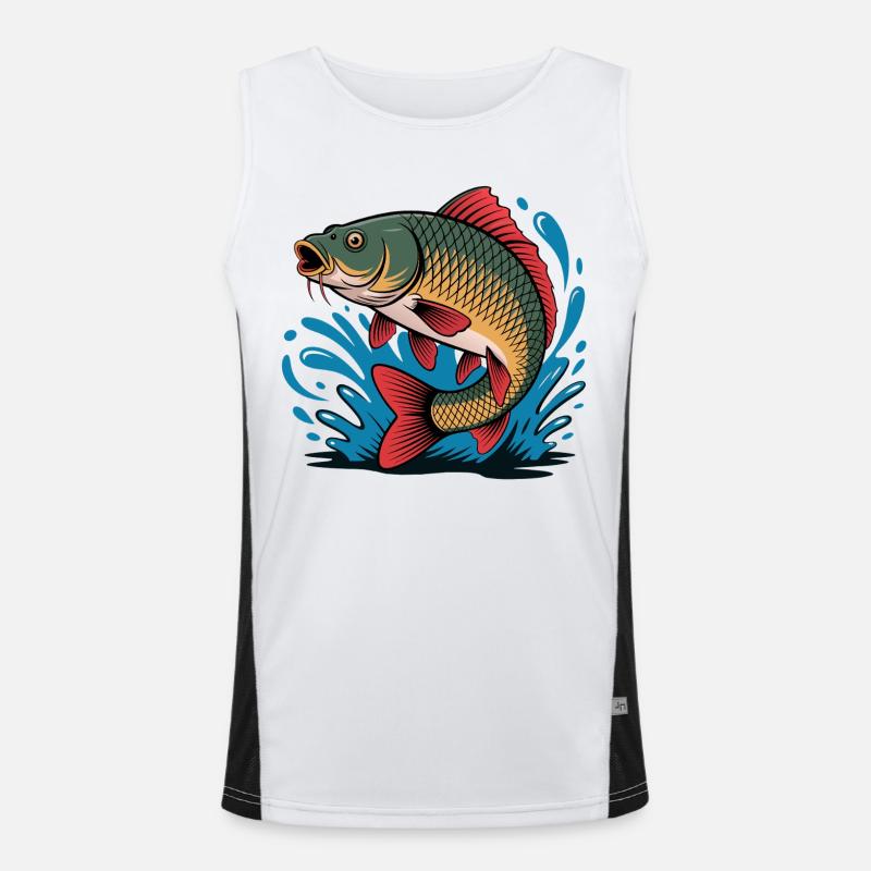 Springender Karpfen  Funktionelles Kontrast-Tank Top für Männer 