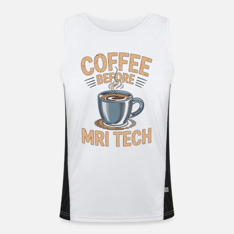 MRI Tech Coffee Before Radiographer Coffee Lover Men's Functional Contrast Tank Top 