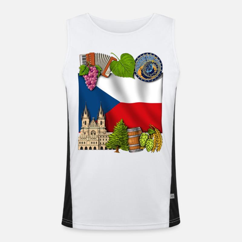 Tschechisch Funktionelles Kontrast-Tank Top für Männer 
