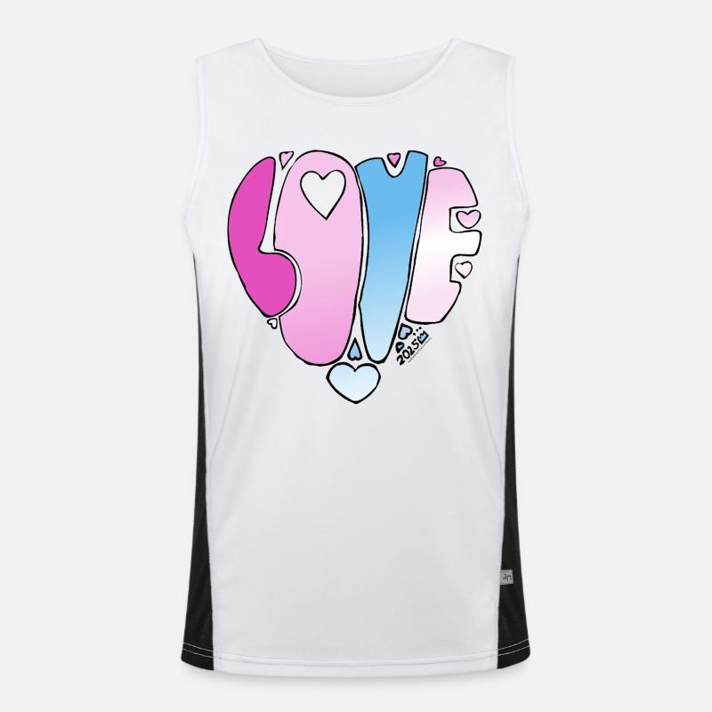 LOVE Pastellgradient Herzen Funktionelles Kontrast-Tank Top für Männer 