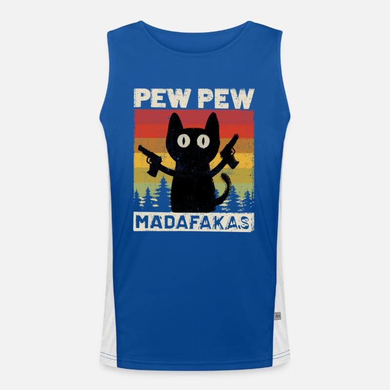 Pew Pew Cat Men's Functional Contrast Tank Top 