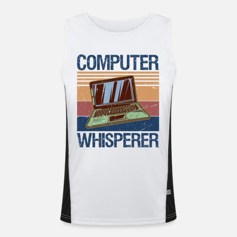 Computer Whisperer Shirt IT Tech Support Nerds Men's Functional Contrast Tank Top 