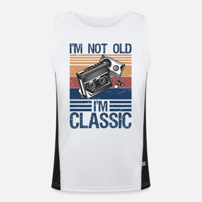 I'm not old I'm classic Cassette Tape 70s 80s 80s Funktionelles Kontrast-Tank Top für Männer 