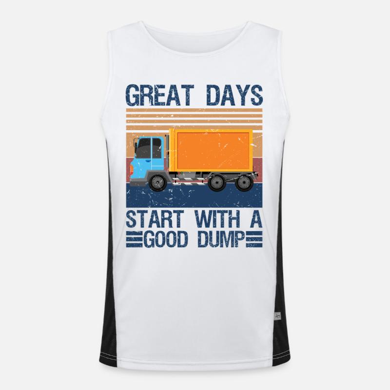 Great Days Start With A Good Dump Garbage Men's Functional Contrast Tank Top 