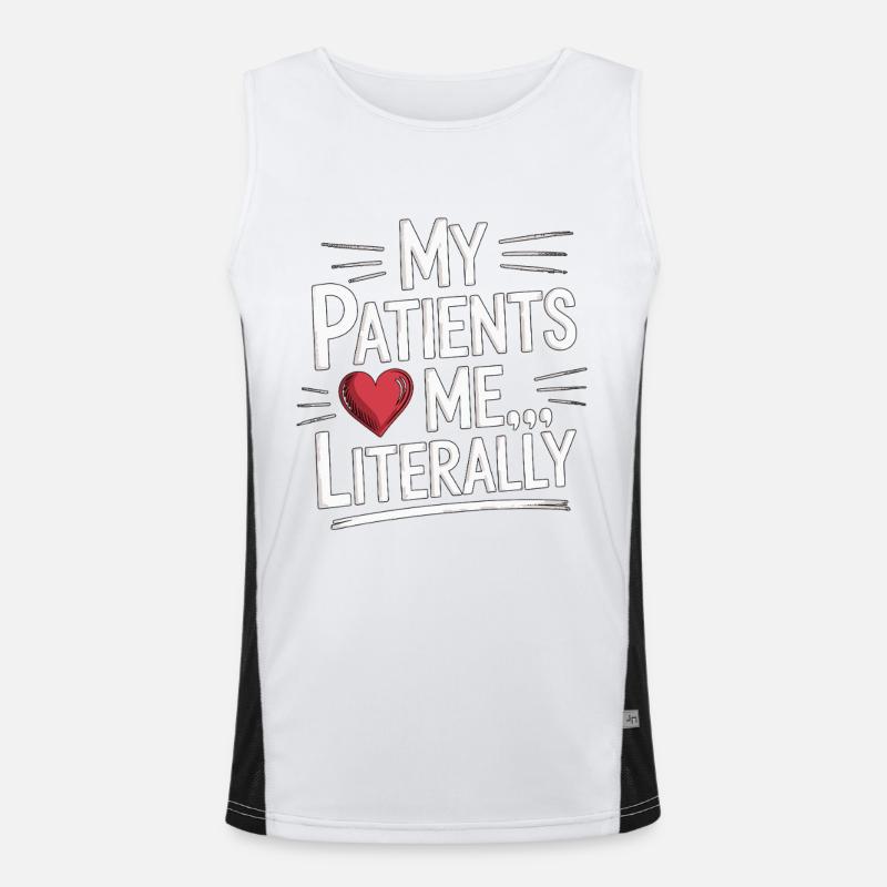 Cardiac Tech My Patients Heart Me Cath Lab Tech Funktionelles Kontrast-Tank Top für Männer 