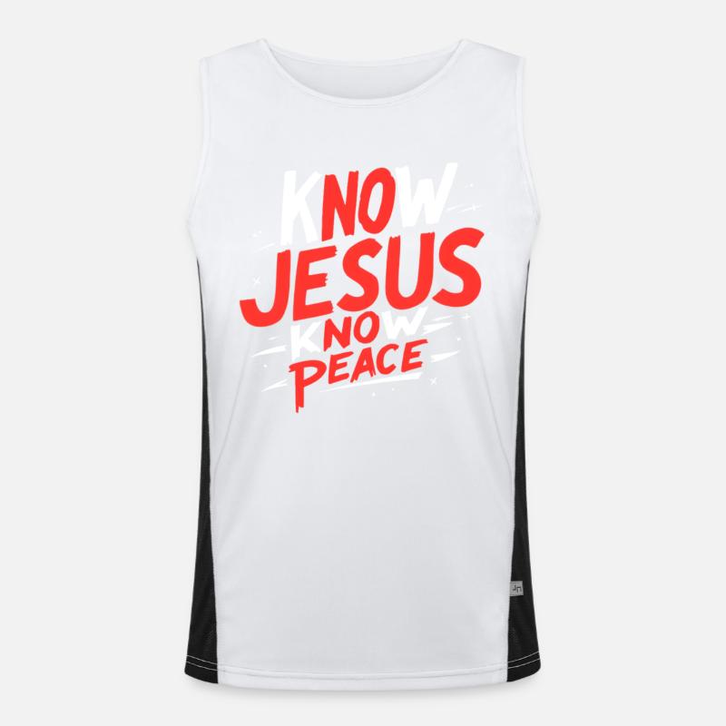 Know Jesus, know peace - Men's Functional Contrast Tank Top  - white/black
