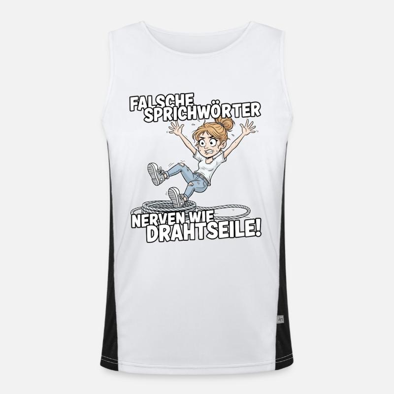False proverbs are annoying like tightropes Men's Functional Contrast Tank Top 
