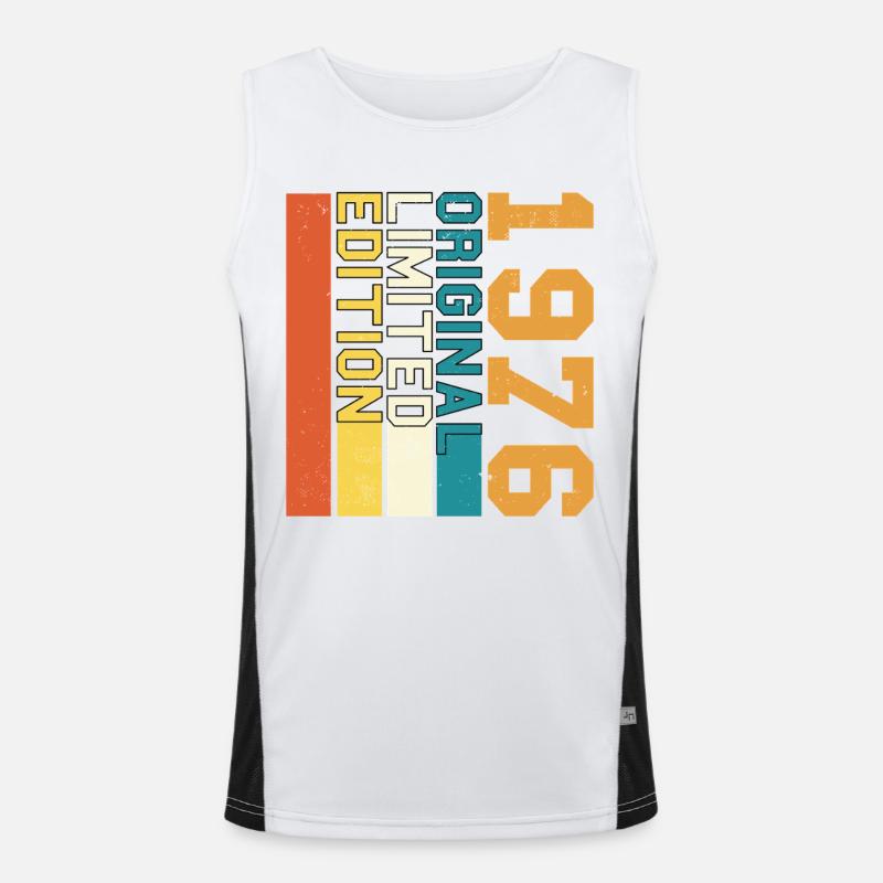 1976 Vintage Geburtstag Original Retro Gift 76 Funktionelles Kontrast-Tank Top für Männer 