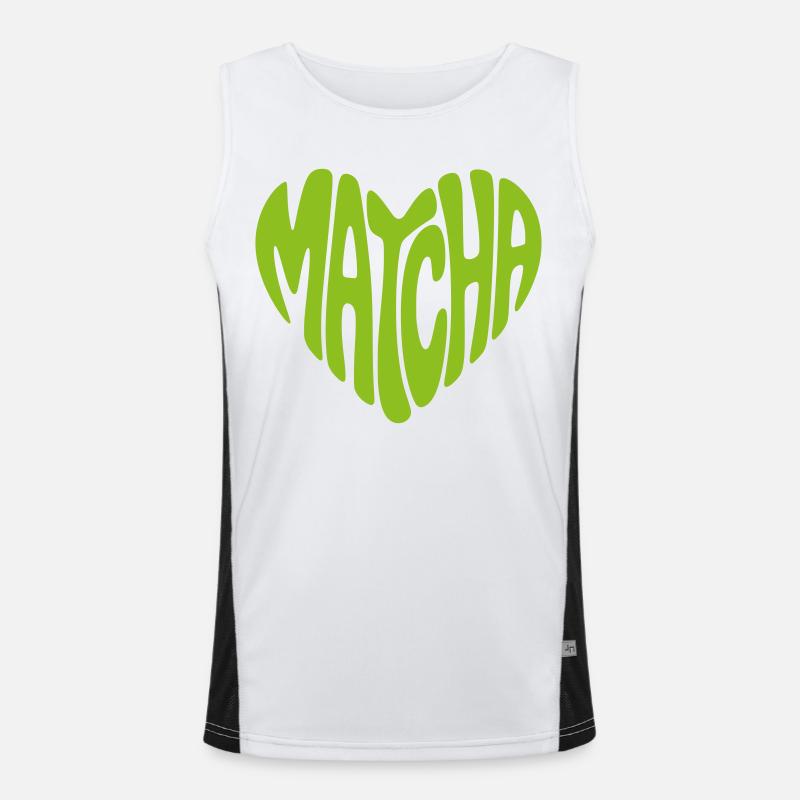 Forme de cœur matcha Débardeur respirant contrasté Homme 