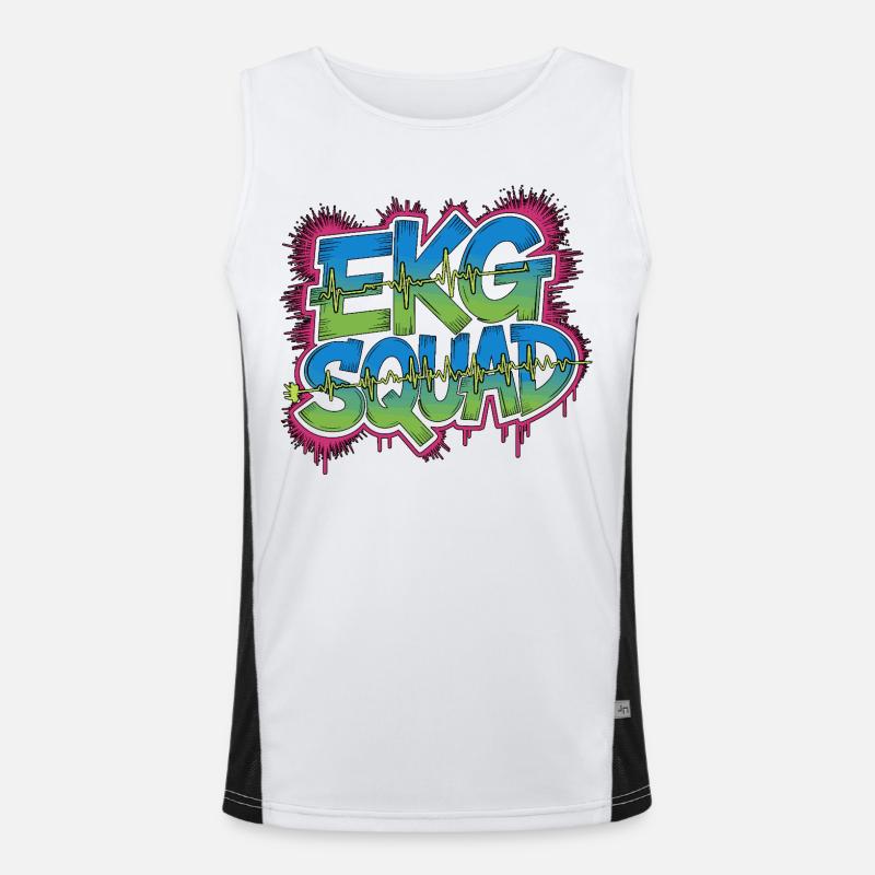 Cardiac Tech ECG Squad Pacemaker Technician - Men's Functional Contrast Tank Top - white/black