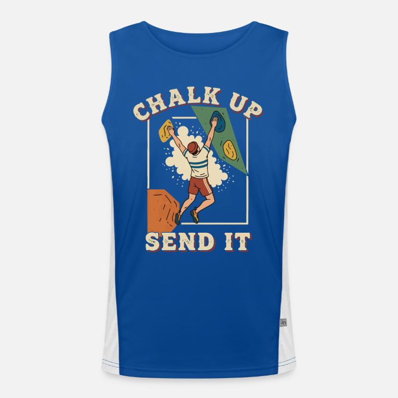 Kreide auf, schick es, kletterndes Bouldering-Spaß Funktionelles Kontrast-Tank Top für Männer 