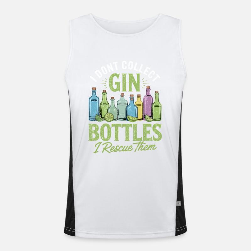 Gin I Dont Collect Gin Bottles I Rescue Them Funktionelles Kontrast-Tank Top für Männer 