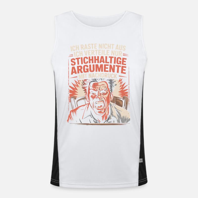 Convincing arguments emphatically - Men's Functional Contrast Tank Top  - white/black