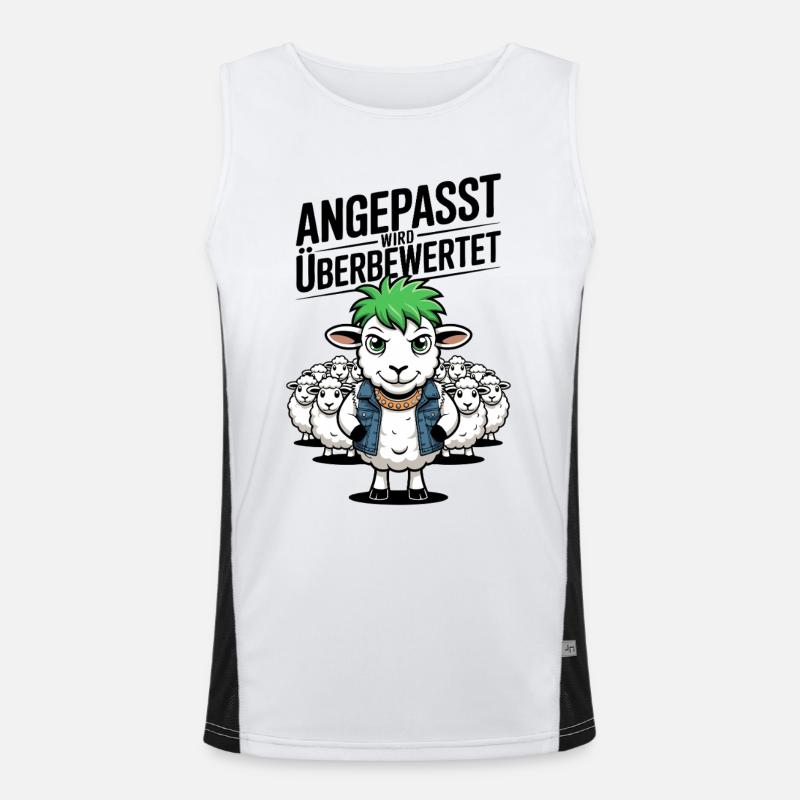 Rebellious Sheep Non-Conformist Design Men's Functional Contrast Tank Top 