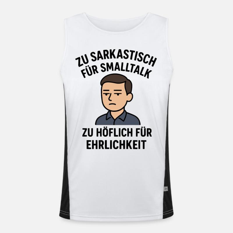 Sarkastisch - Höflich Funktionelles Kontrast-Tank Top für Männer 