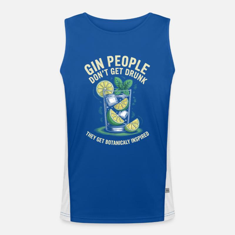 Gin People Don't Get Drunk Botanicaly Inspired Men's Functional Contrast Tank Top 