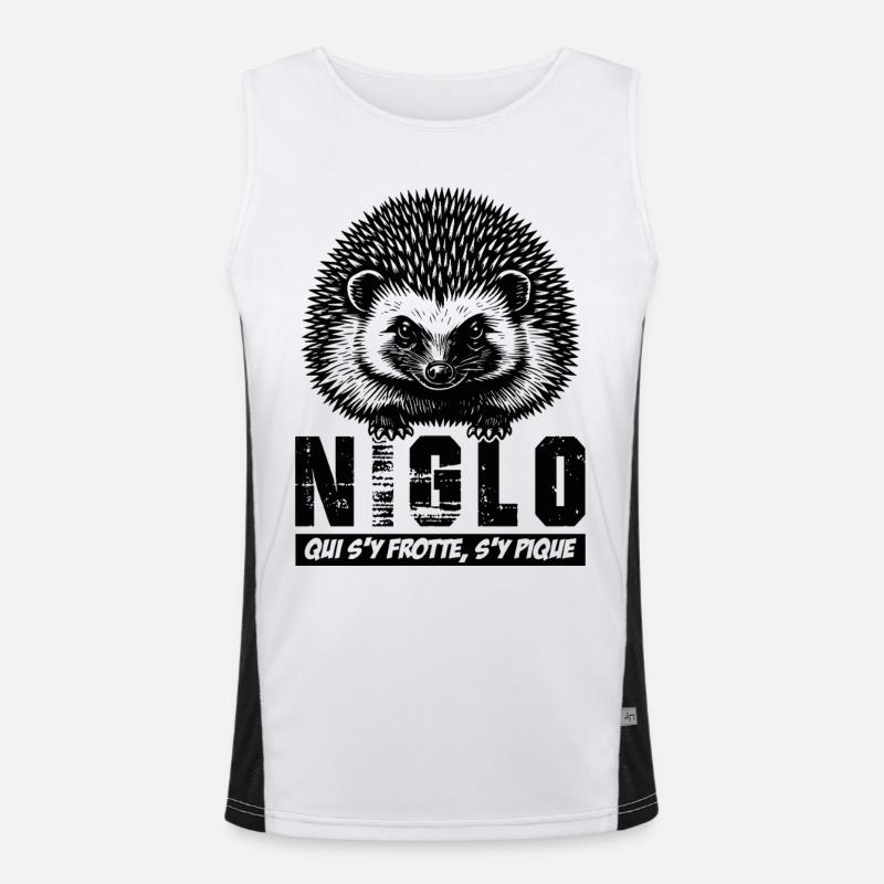 Hedgehog - NIGLO who rubs up against it gets stung, Men's Functional Contrast Tank Top 