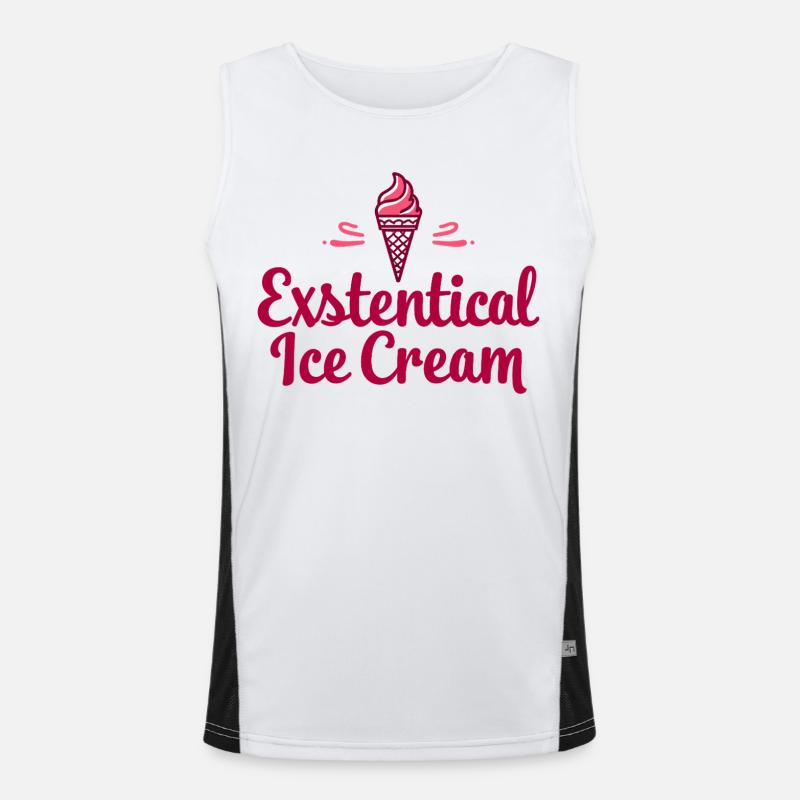 Existenzielle Eiscreme Lustiger Spruch Eis Waffel Funktionelles Kontrast-Tank Top für Männer 