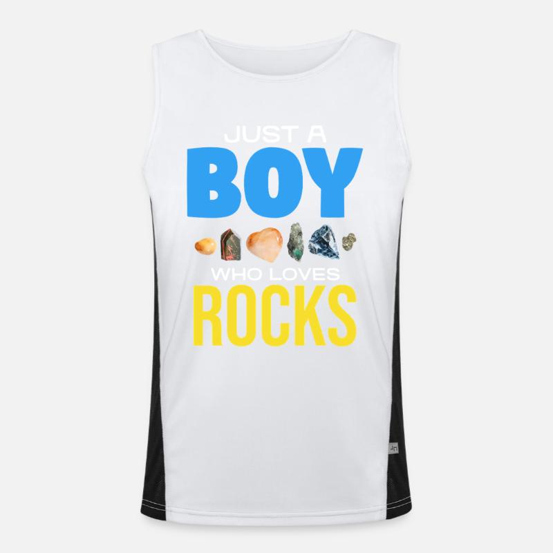 Only a boy loves stones Men's Functional Contrast Tank Top 