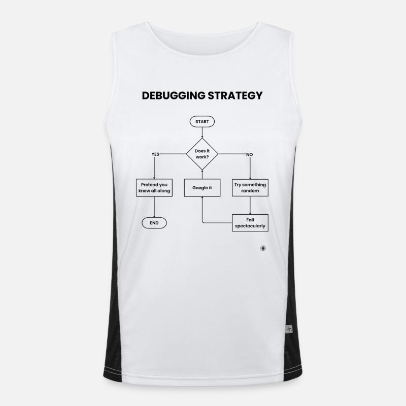 Debugging-Strategie-Flussdiagramm – Funktioniert es Geschenk Funktionelles Kontrast-Tank Top für Männer 