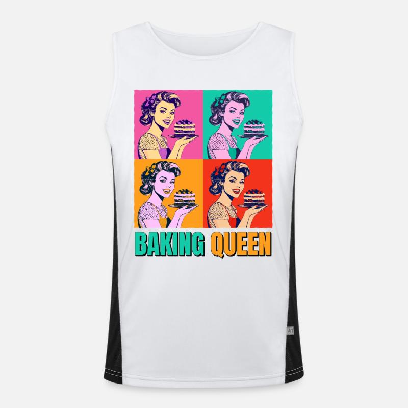 Baking Cake Baking Queen Baking Fairy Baker Pop Art Men's Functional Contrast Tank Top 