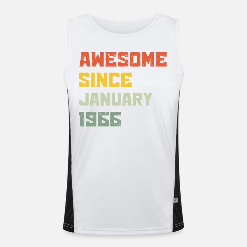 Großartig seit Januar 1966 Geburtstagsgeschenk Funktionelles Kontrast-Tank Top für Männer 