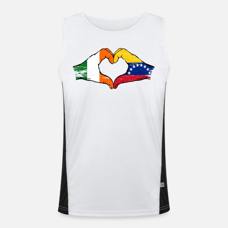 Irlande Drapeaux Venezuela Cœur Débardeur respirant contrasté Homme 