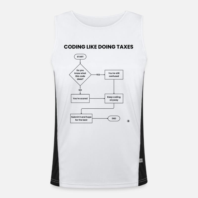 Coding Like Doing Taxes - Submit Hope Gift Men's Functional Contrast Tank Top 