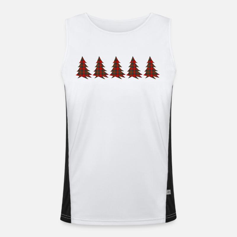 Forest Tartan Trees Men's Functional Contrast Tank Top 