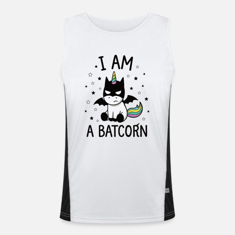 I AM A BATCORN – Einhorn Superheld Funktionelles Kontrast-Tank Top für Männer 