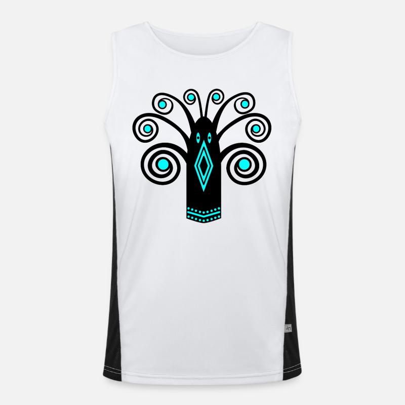 Vogelgrafik Funktionelles Kontrast-Tank Top für Männer 