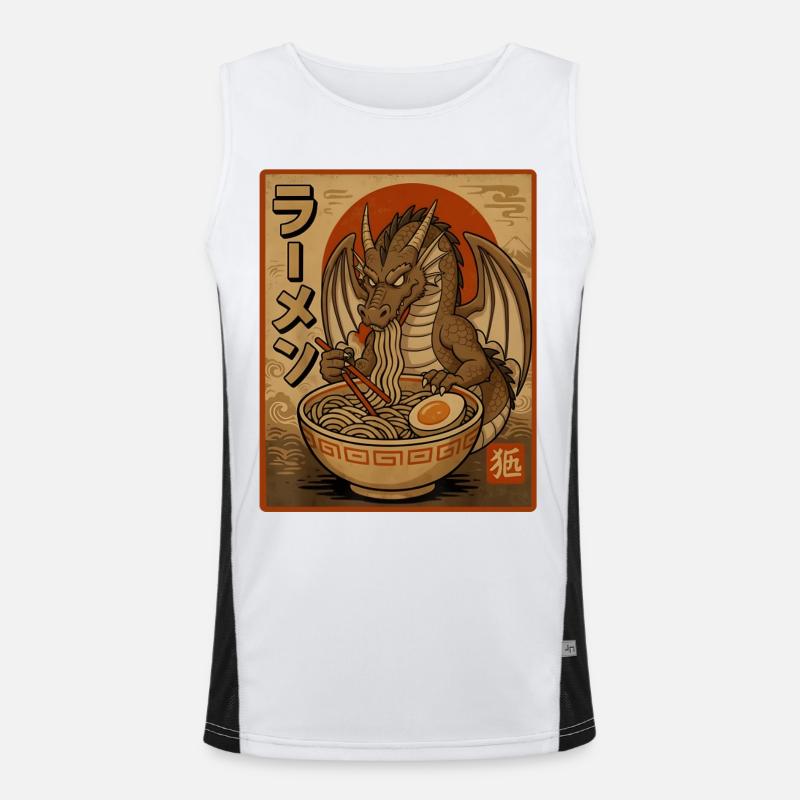 Retro-Drache Ramen-Design Funktionelles Kontrast-Tank Top für Männer 