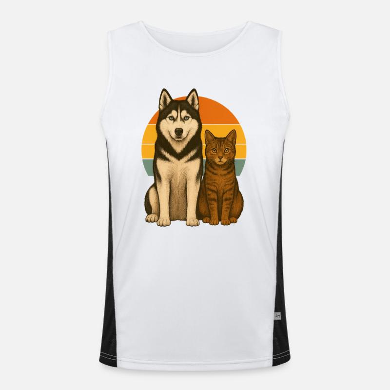 Husky et chat Débardeur respirant contrasté Homme 