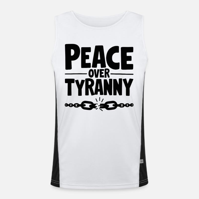 Peace Over Tyranny Chain Breaks Men's Functional Contrast Tank Top 