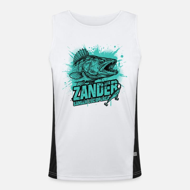 Zander Angler: Der Raubfisch-Jäger Funktionelles Kontrast-Tank Top für Männer 