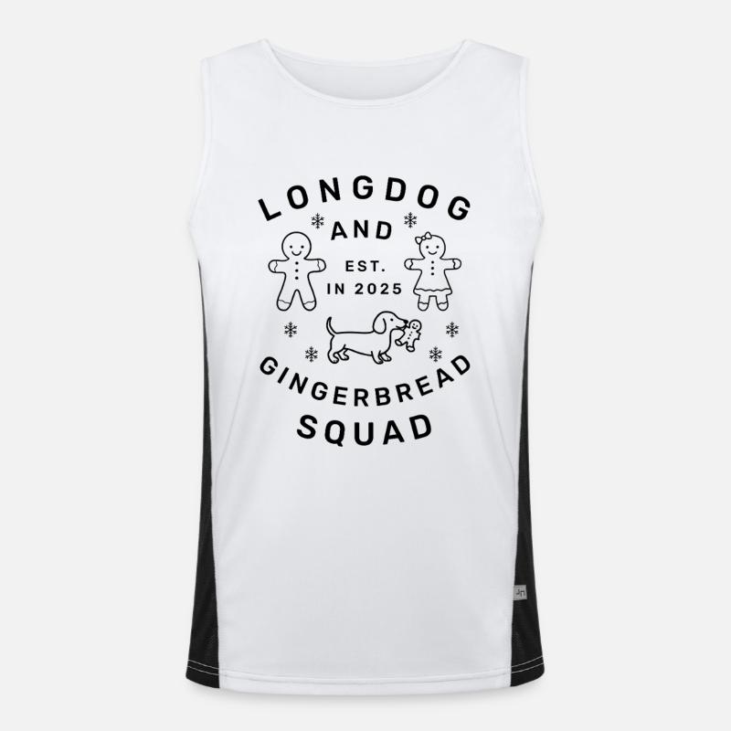 Longdog and Gingerbread Squad | Dackel Funktionelles Kontrast-Tank Top für Männer 