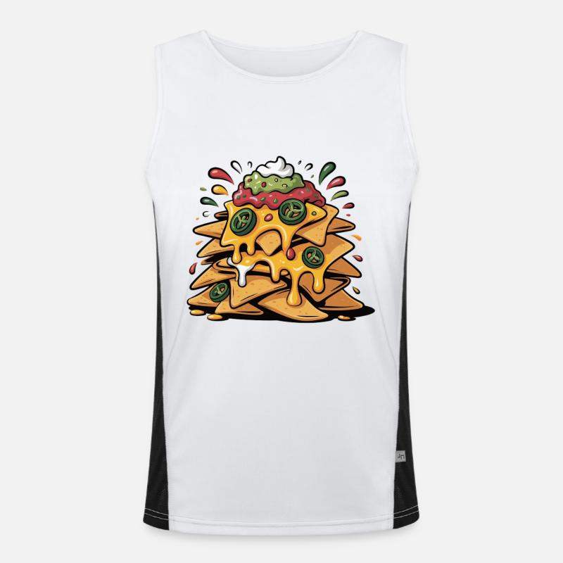 Cheese Nacho Tower Explosion - Men's Functional Contrast Tank Top  - white/black
