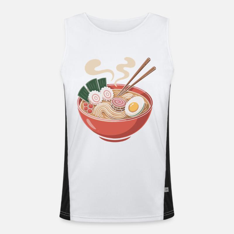 Ramen bowl noodles and egg Men's Functional Contrast Tank Top 