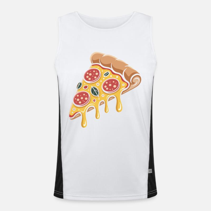 Cartoon Pizza Handslice Men's Functional Contrast Tank Top 