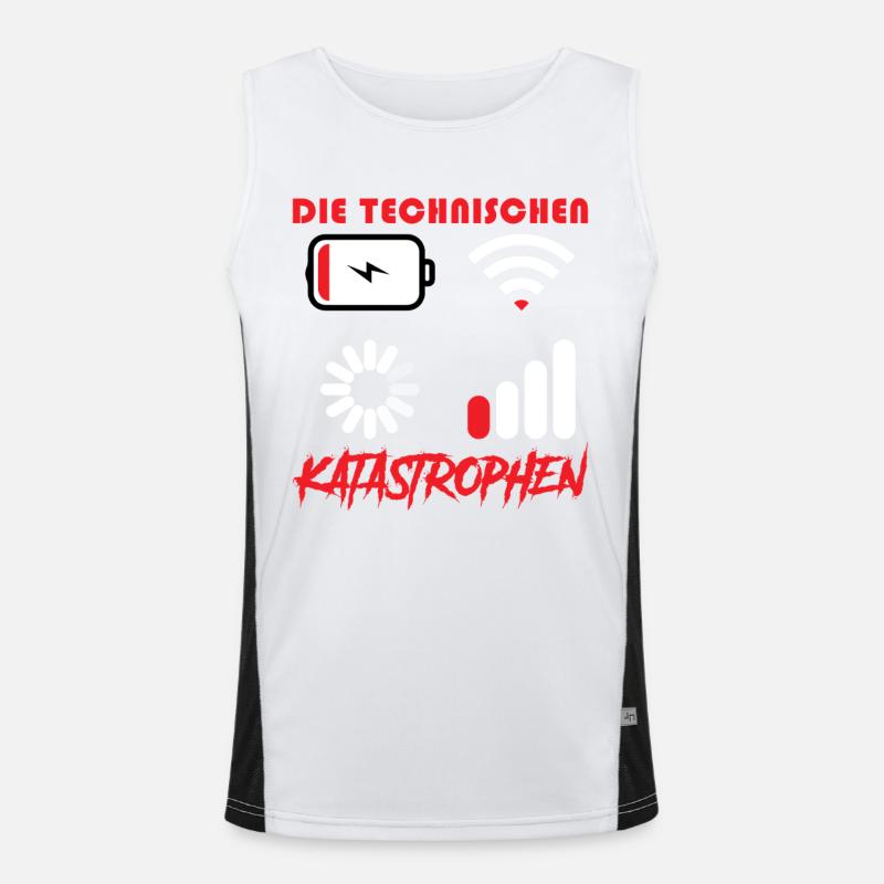 Computer THE TECHNICAL DISASTERS FUNNY - Men's Functional Contrast Tank Top  - white/black