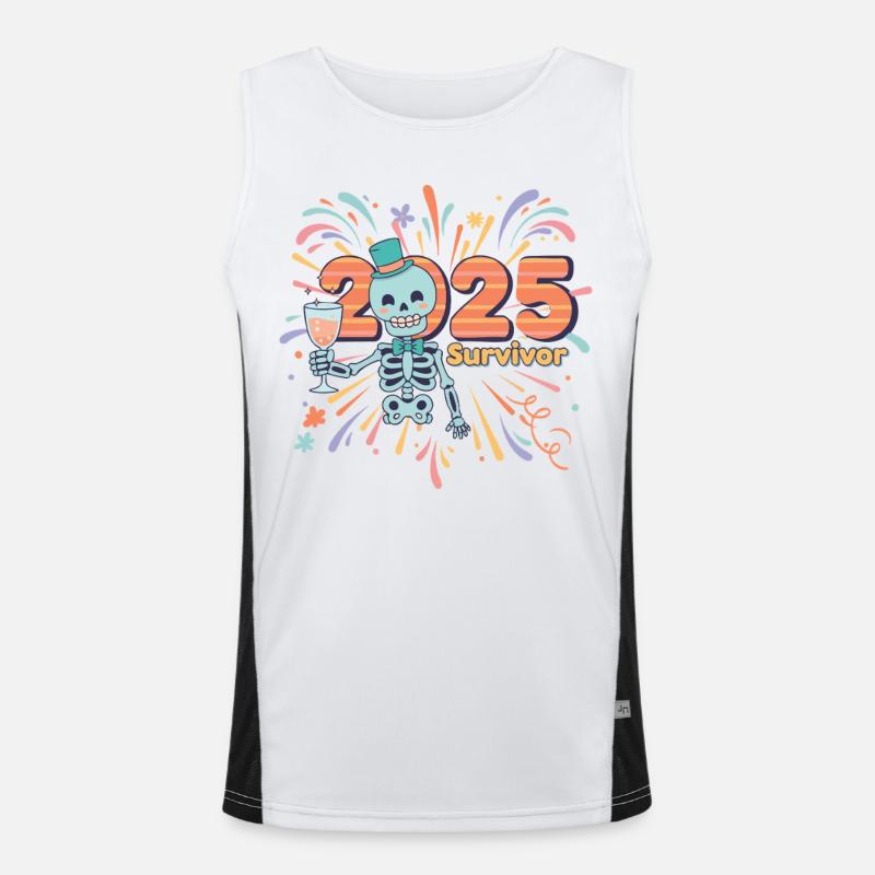 2025 Survivor Skeleton Party Celebration Men's Functional Contrast Tank Top 
