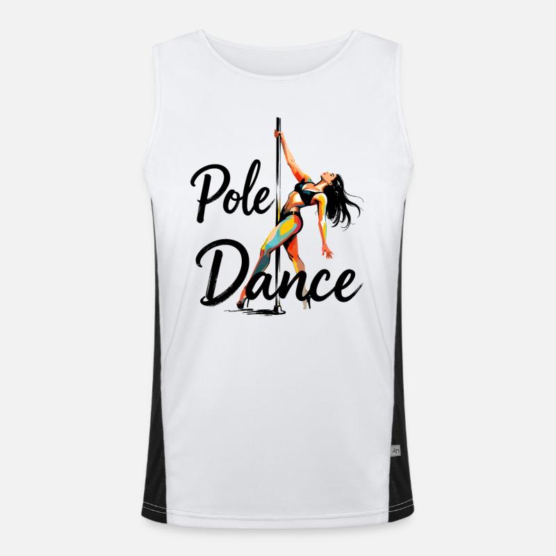 Pole Dance Pole Dancer Aesthetic Gift - Men's Functional Contrast Tank Top  - white/black
