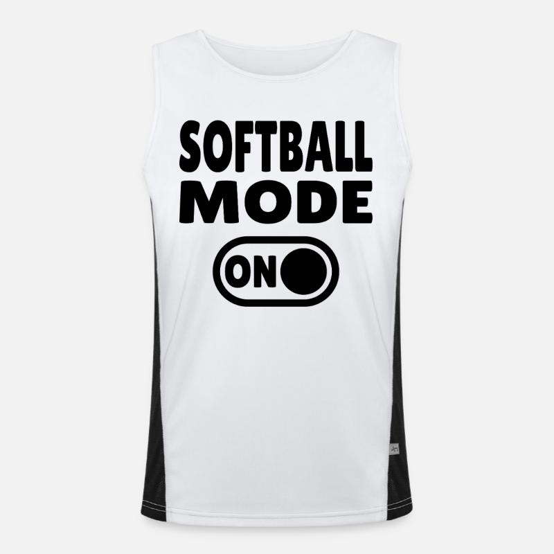 Softball Mode ON Funktionelles Kontrast-Tank Top für Männer 