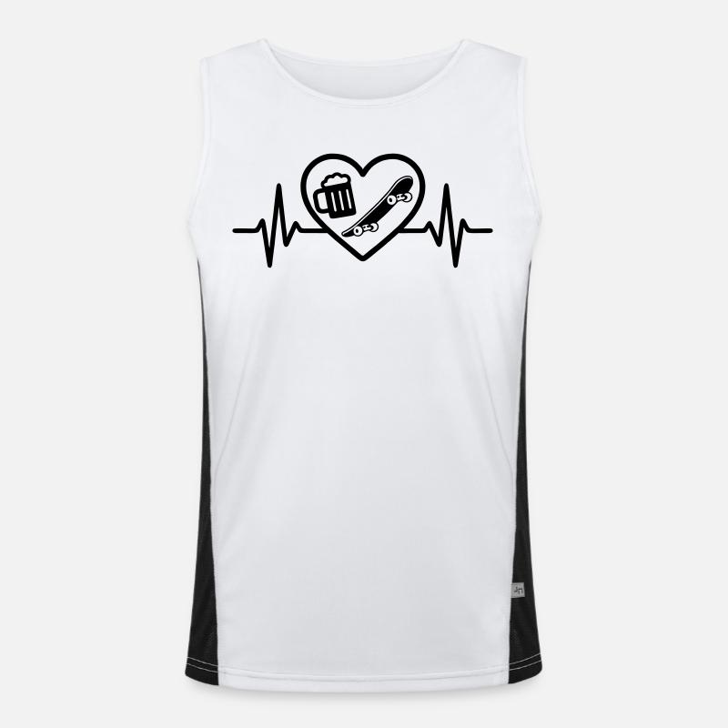 Herz Skateboard Bier Funktionelles Kontrast-Tank Top für Männer 