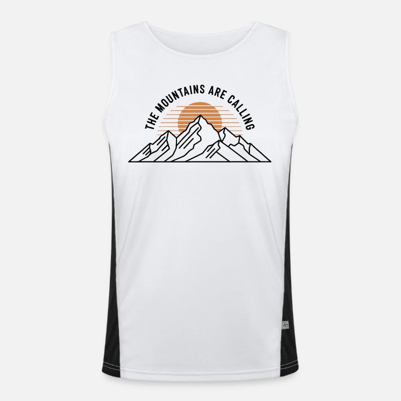 Berge - Spruch Funktionelles Kontrast-Tank Top für Männer 