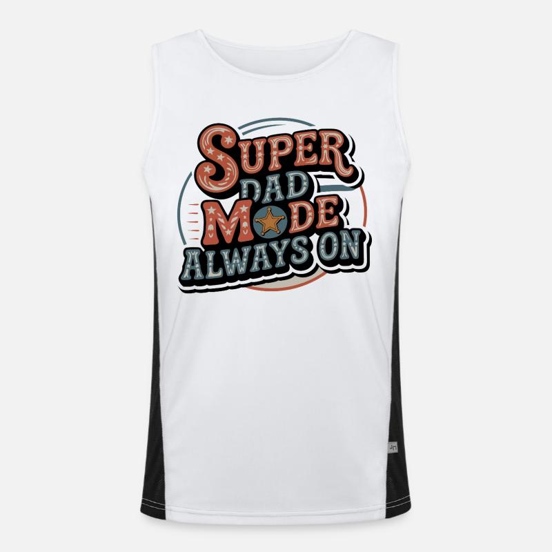 Super Dad Mode Always Active Men's Functional Contrast Tank Top 