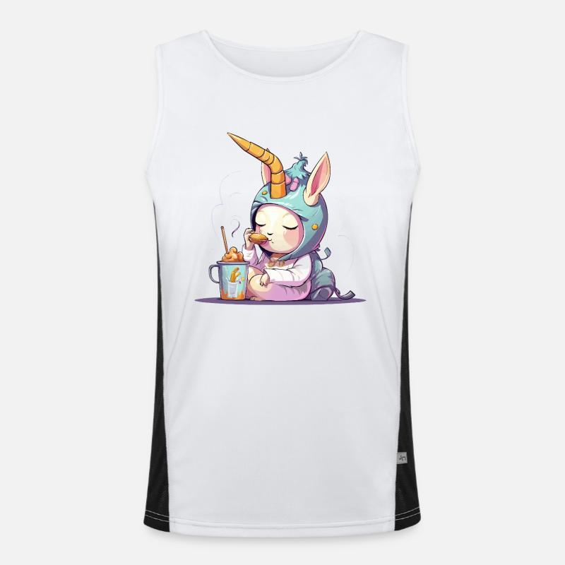Kuscheleinhorn Snacktraum Funktionelles Kontrast-Tank Top für Männer 