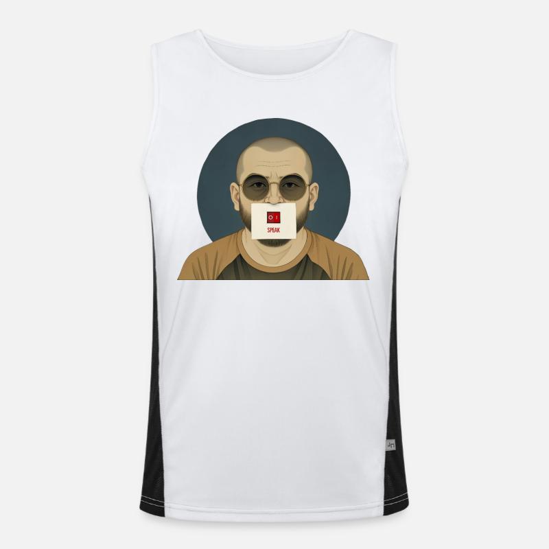 SPRICH MANN – nette Leute Funktionelles Kontrast-Tank Top für Männer 